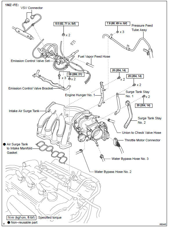 Toyota Camry Fuel injector assy (1MZ−FE/3MZ−FE) Fuel
